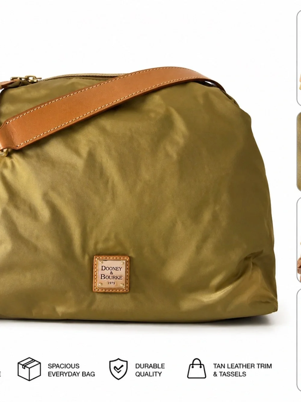 Dooney & Bourke Tan Nylon Crossbody Bag with Tan Leather Trim